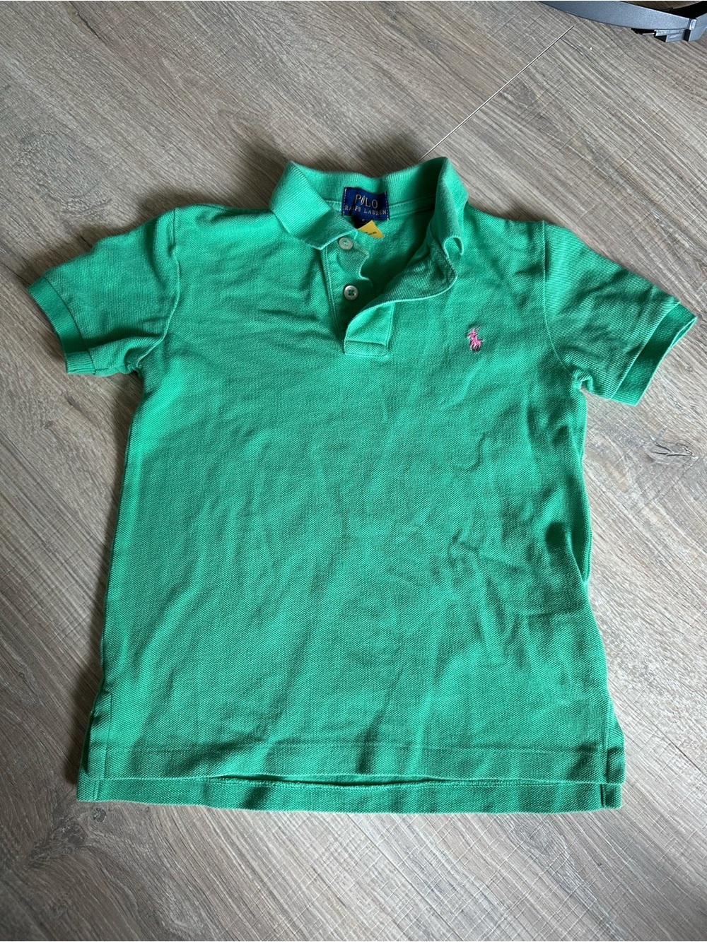 Polo by Ralph Lauren Green Polo with Pink Pony Embroidery